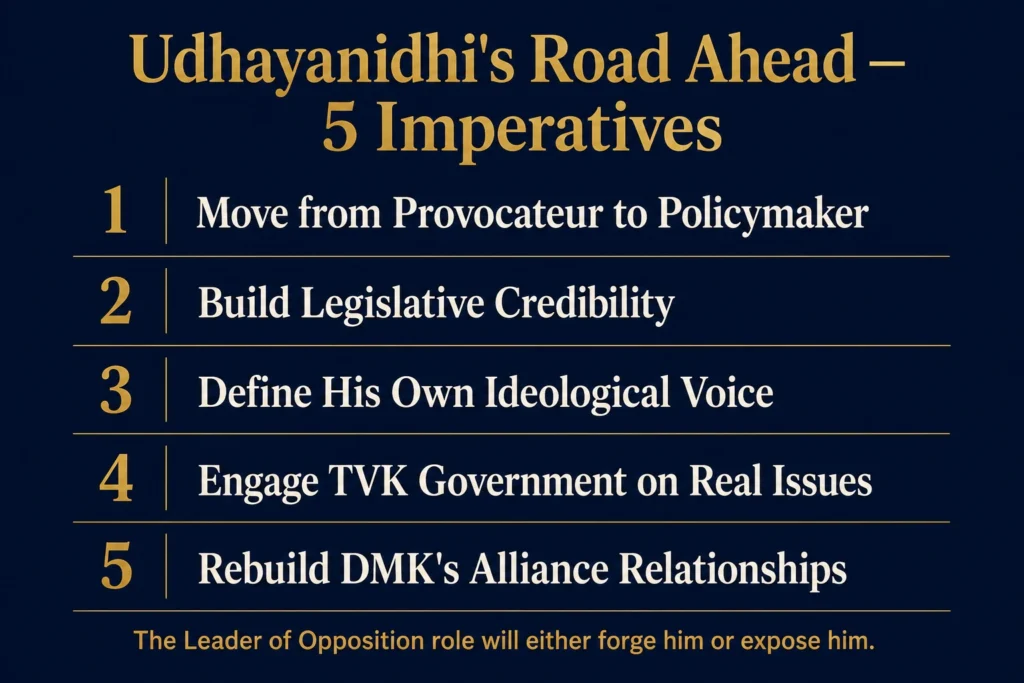 Five strategic imperatives for Udhayanidhi Stalin as DMK Leader of Opposition Tamil Nadu assembly 2026