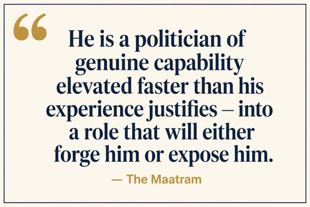 The Maatram pull quote on Udhayanidhi Stalin Leader of Opposition DMK Tamil Nadu political analysis 2026